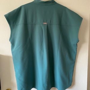 Figs Hydro Green Rafaela Mandarin Collar Scrub Top